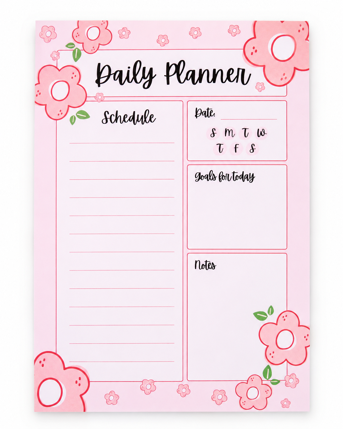 Daily Planner | A5 Gum Bound Planning Pad (30 Pages)